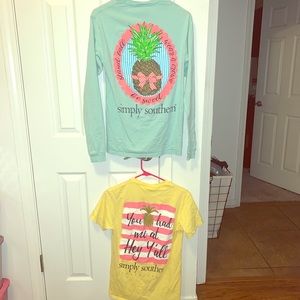 (2) Simply Southern Pineapple shirts